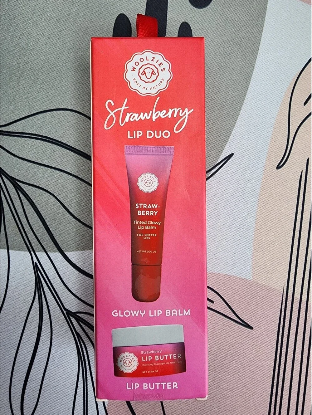 Woolzies Strawberry Lip Duo - Tinted Glowy Lip Balm and Lip Butter